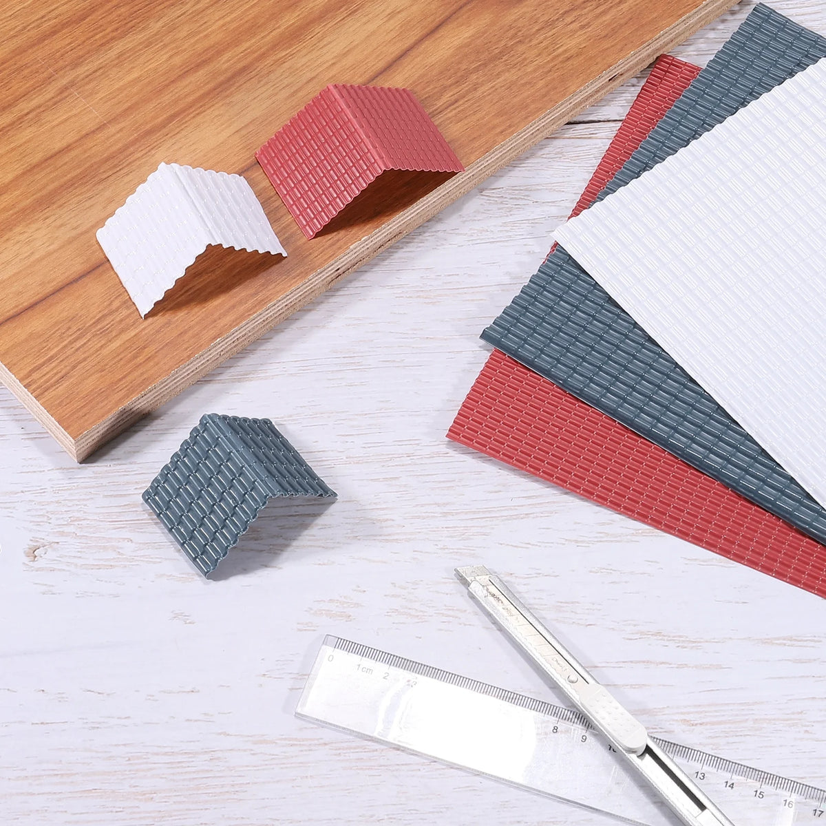 Dark Grey PVC Miniature Roof Tiles Pack of 10 V39861