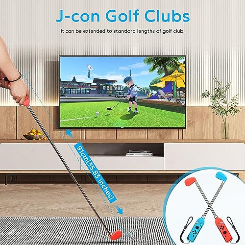 11 in 1 Switch Sports Accessories Bundle with Tennis Rackets, Golf Clubs, Swords, Wrist and Leg Strap, Storage Bag V7801