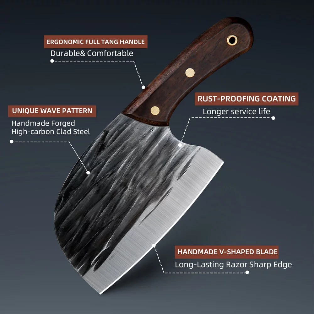 6" High Carbon Steel Full Tang Meat Cleaver Knife V156084