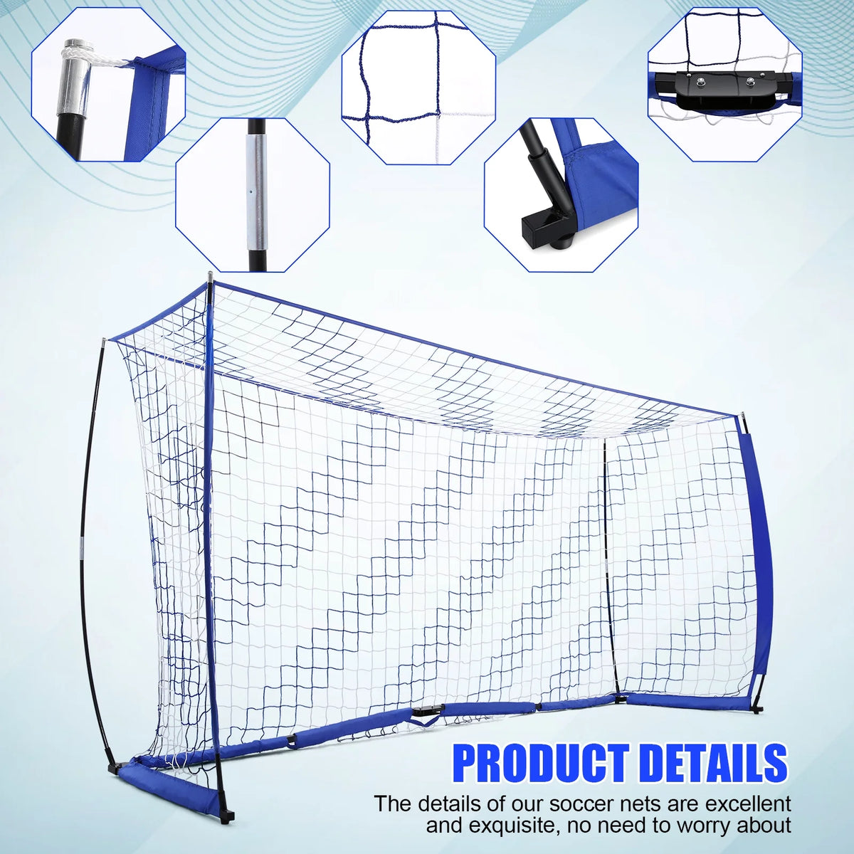 12 x 6 ft Portable Soccer Goal with Carry Bag O76452
