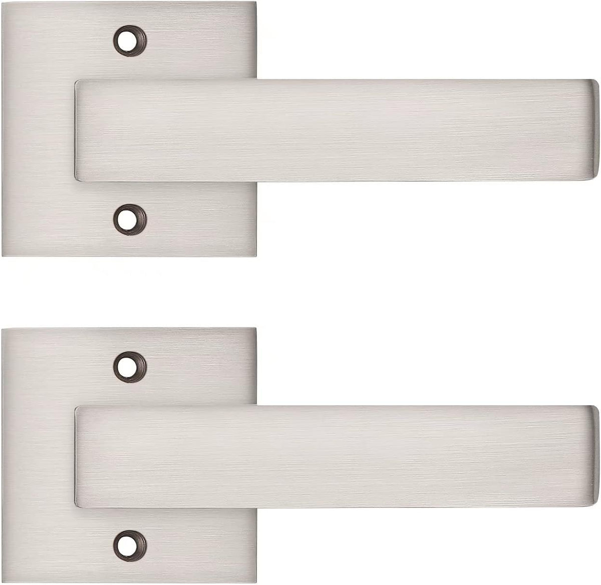 Pack of 10 Square Non-Turning Door Lever with Satin Nickel Finish O287235