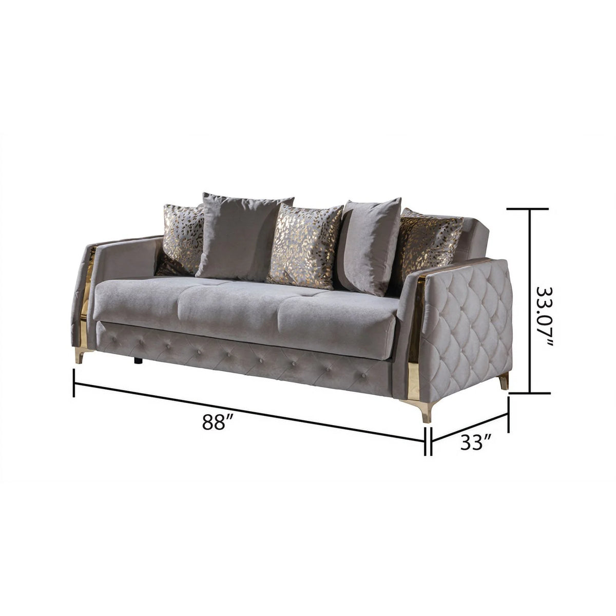 2PC Living Room Set Wood Taupe V16746