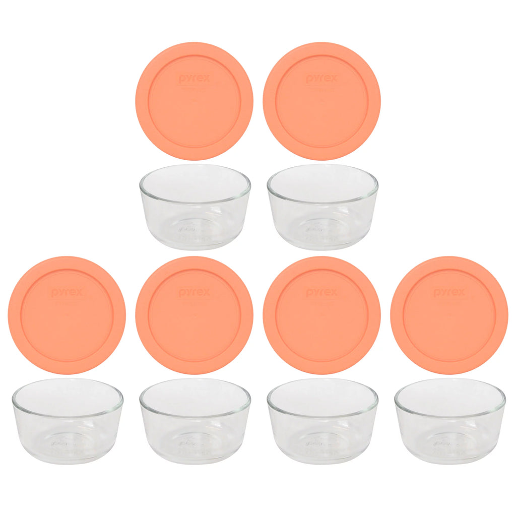 1-Cup Clear Round Glass Food Storage Bowl with Lid, 4-Pack K14021
