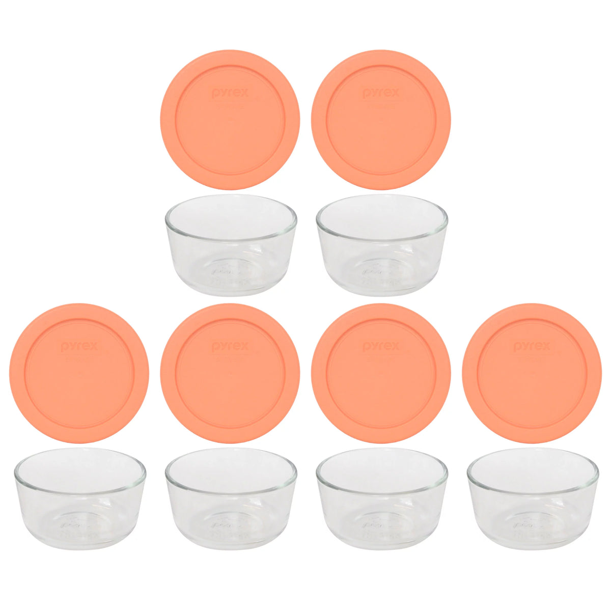 1-Cup Clear Round Glass Food Storage Bowl with Lid, 4-Pack K14021