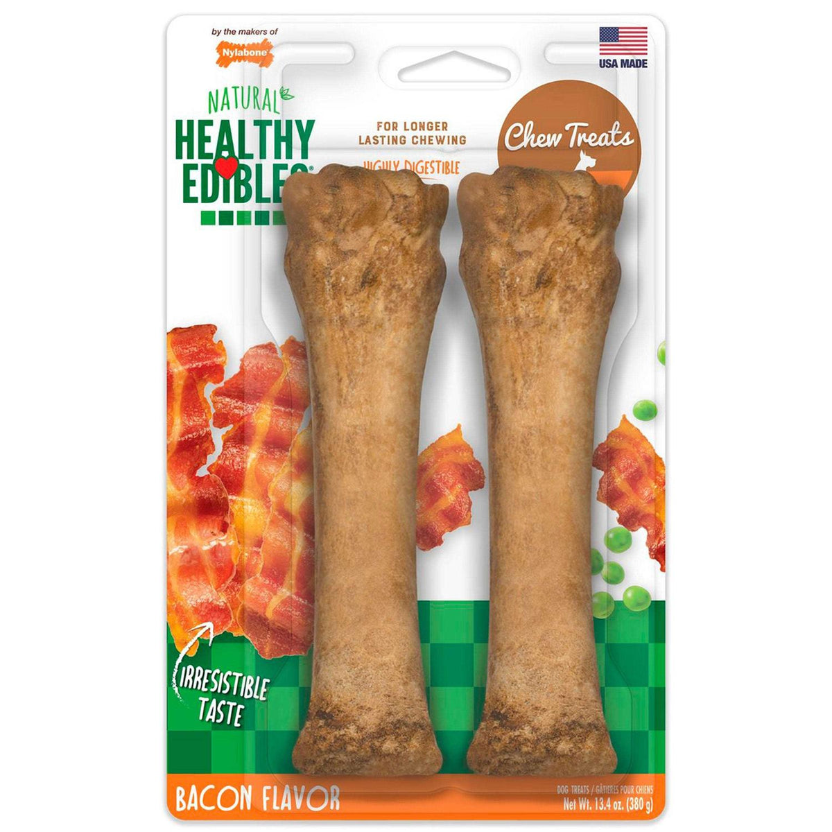Bacon Dog Chew Treats 8-inch 2 count Q790392