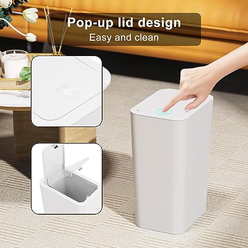 Grey 3 Pack Bathroom Trash Can with Lid Set P25823