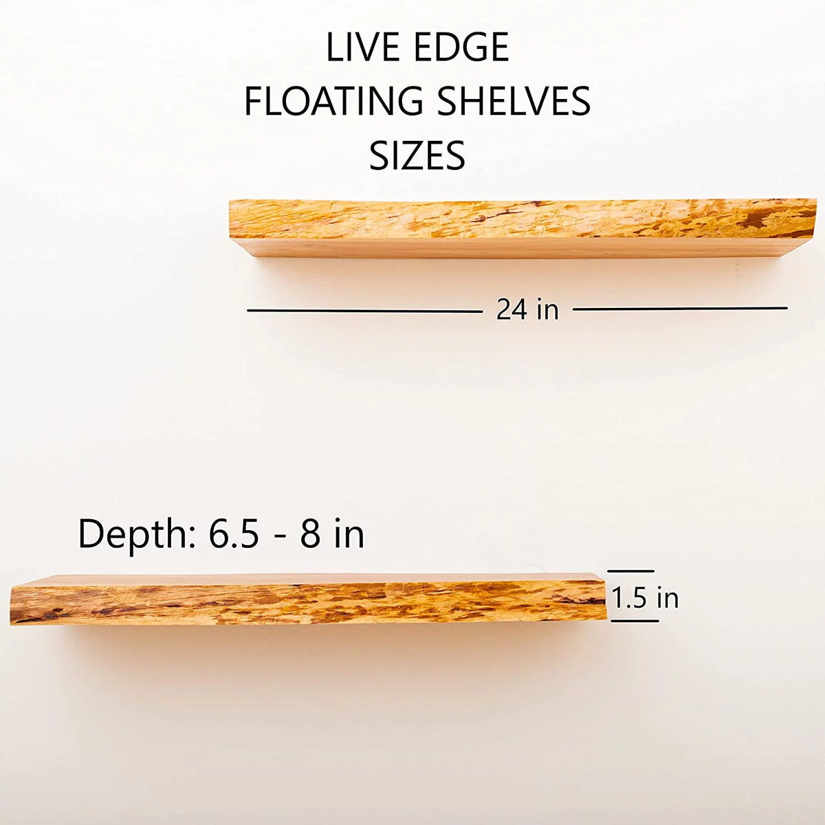 Rustic Wood Floating Shelves, Set of 2 S773