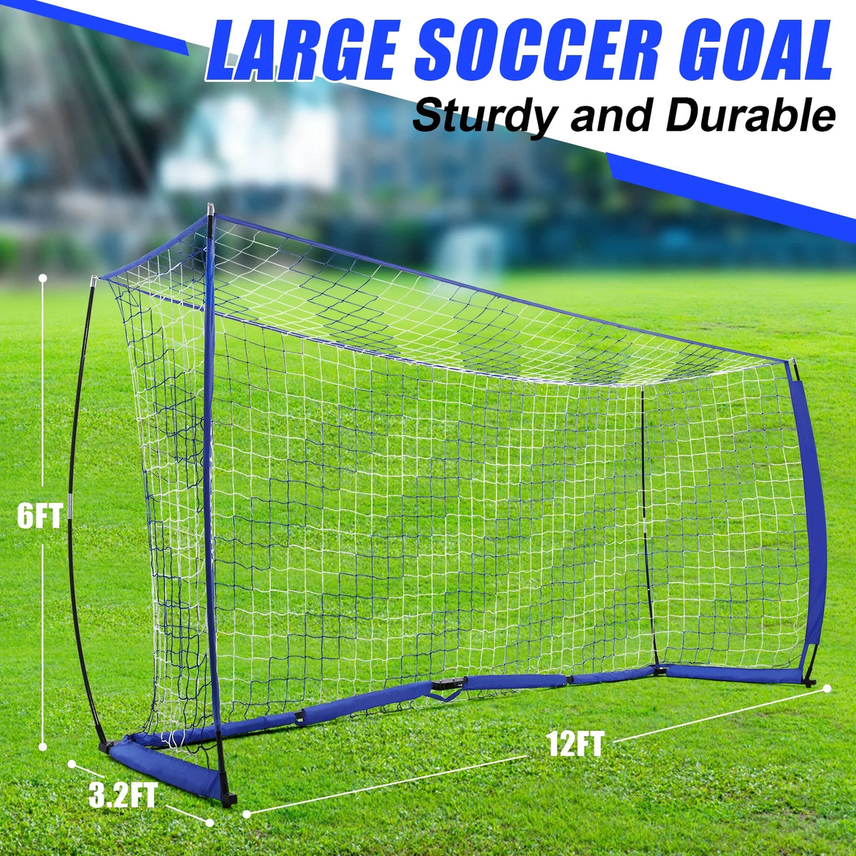 12 x 6 ft Portable Soccer Goal with Carry Bag O76452