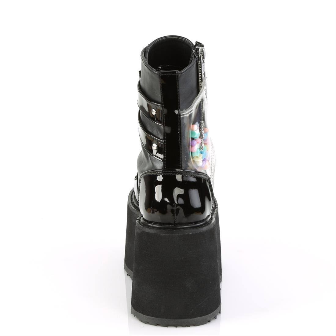 White Vegan Leather-Clear Hologram PVC Boots I34952