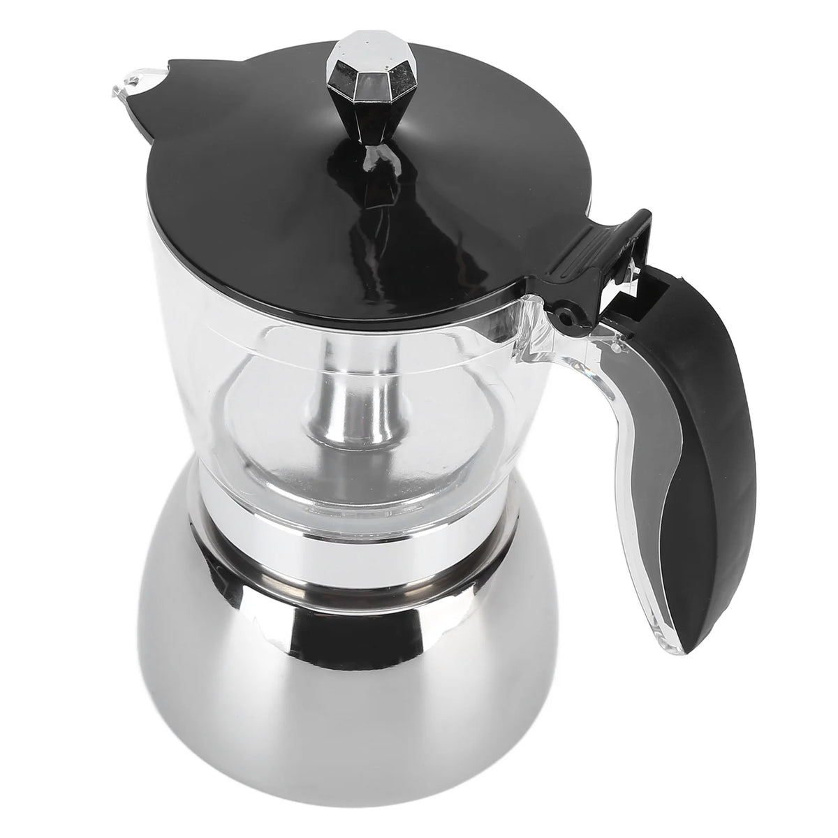 Cafetera Espresso Moka de Acero Inoxidable, 6 Tazas D526