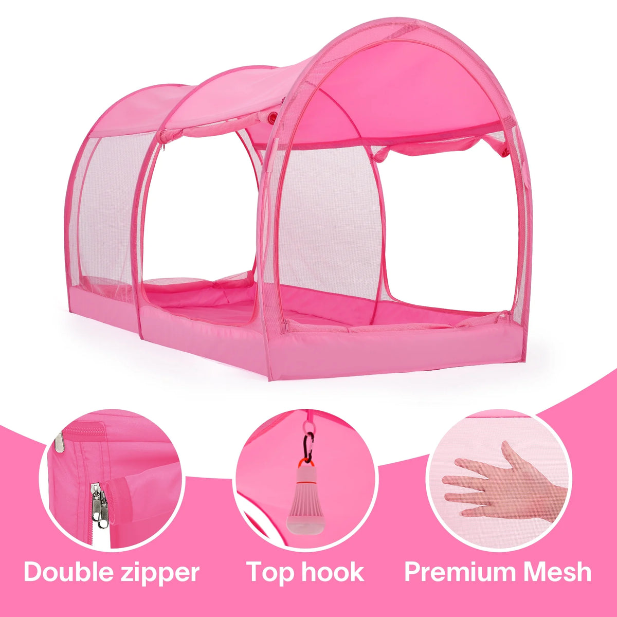 Twin Size Pink Bed Tent Mosquito Net Privacy Space T985935