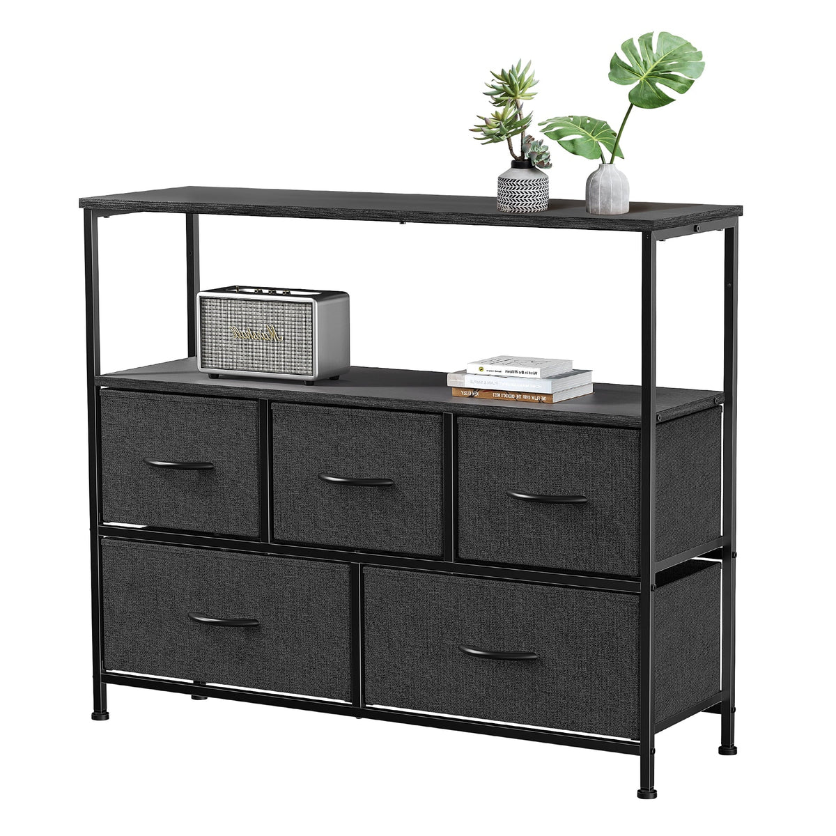 5 Drawer Dresser with Wood Top D4942