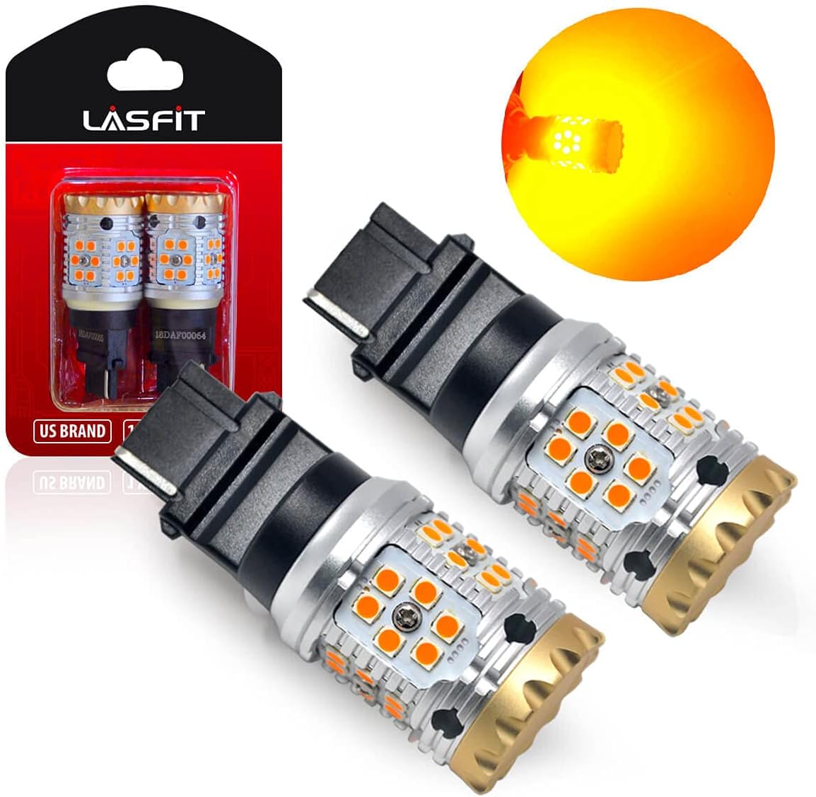 LED Turn Signal Light Bulbs, Amber Yellow, Pack of 2 K423691