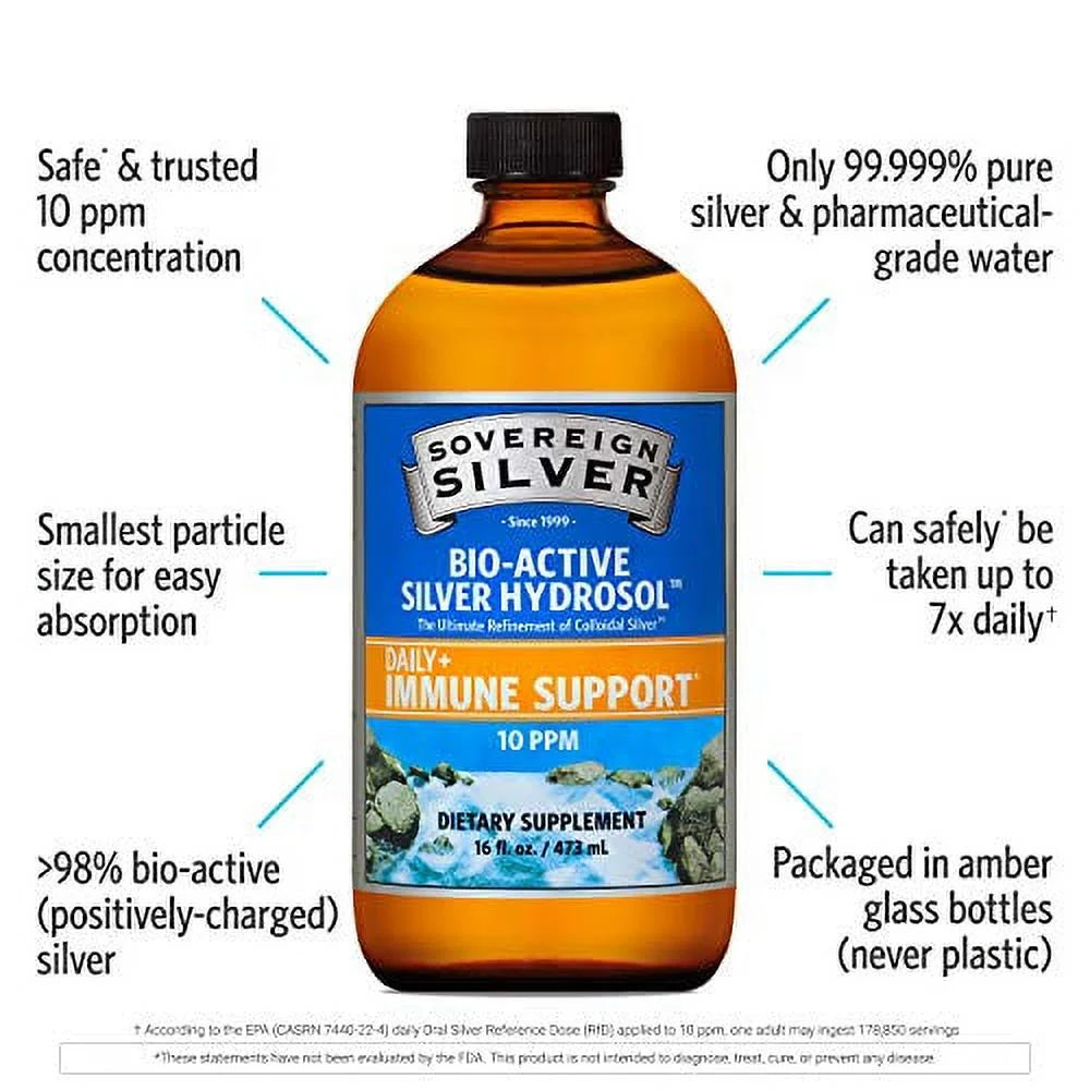Bio-Active Silver Hydrosol - 10 ppm, 16oz (473mL) M3624