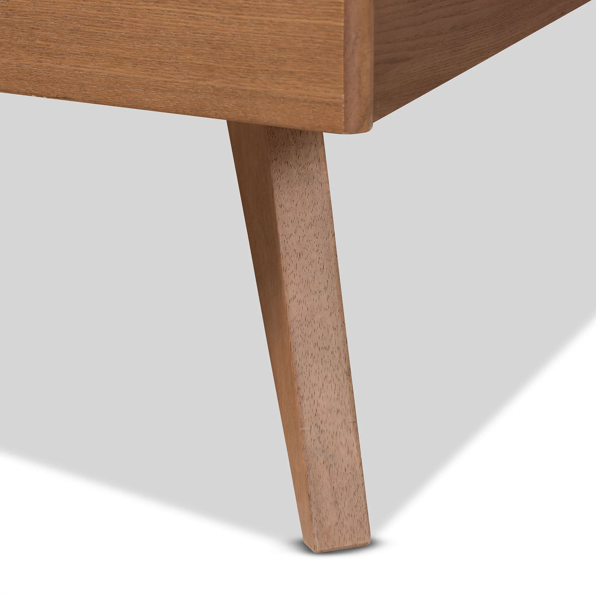 Full Ash Walnut Wood Platform Bed B54033