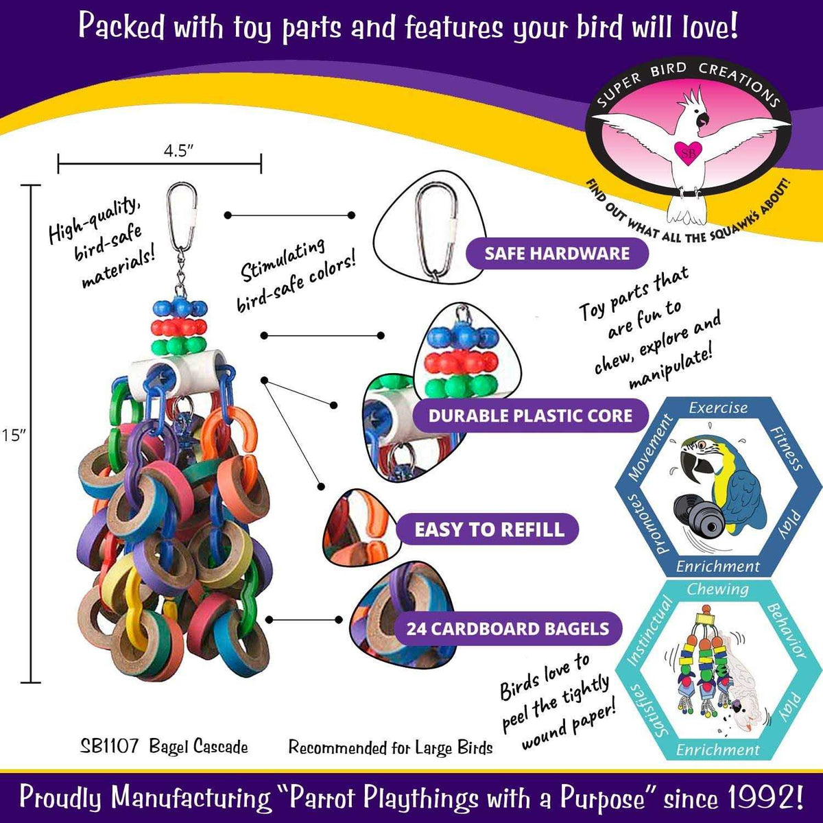 Bagel Cascade Bird Toy H938905