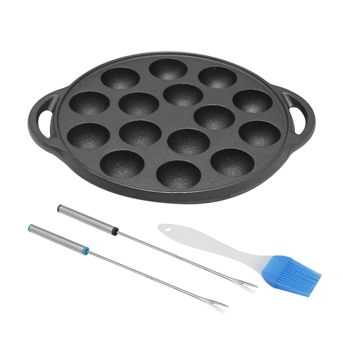 Cast Iron 15 Holes Takoyaki Pan X3019
