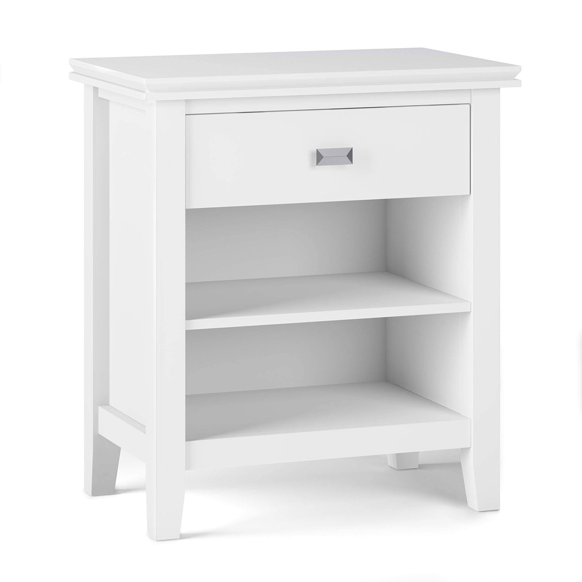 White Solid Wood Bedside Table Z6095