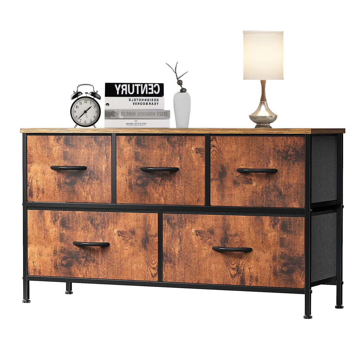 5 Drawer Dresser with Wood Top D4942