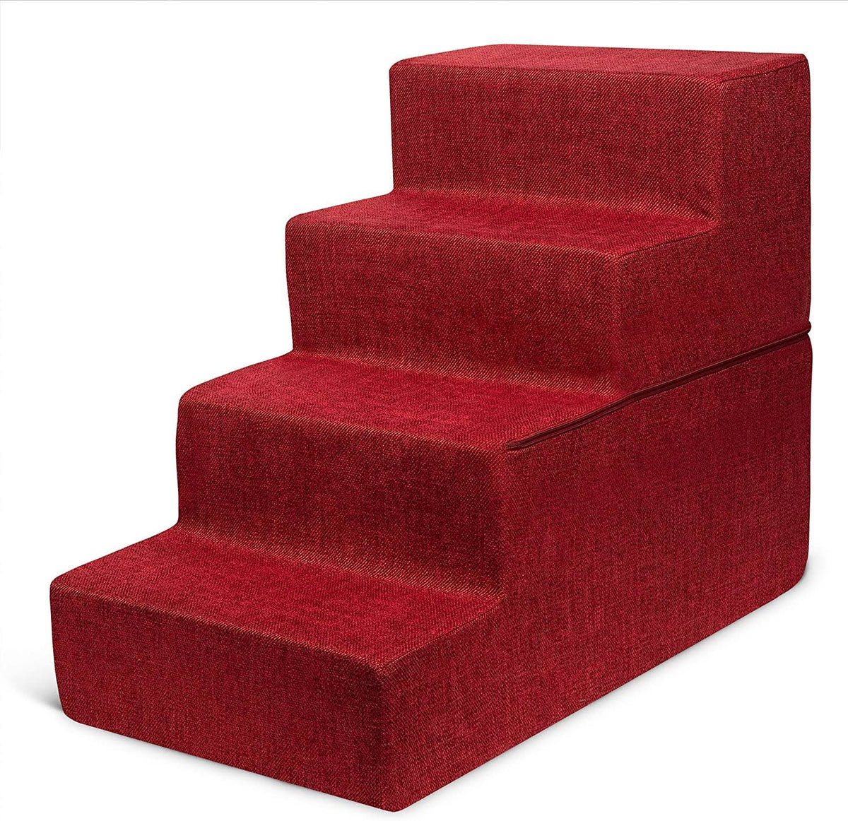 4-Step Pale Teal Linen Dog Cat Stairs I50473