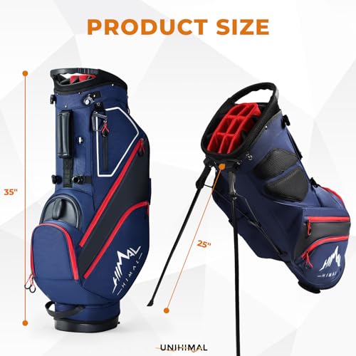 14 Way Dividers Golf Stand Bag Lightweight with Multiple Pockets, Dual Strap and Rain Cover Hood H40122