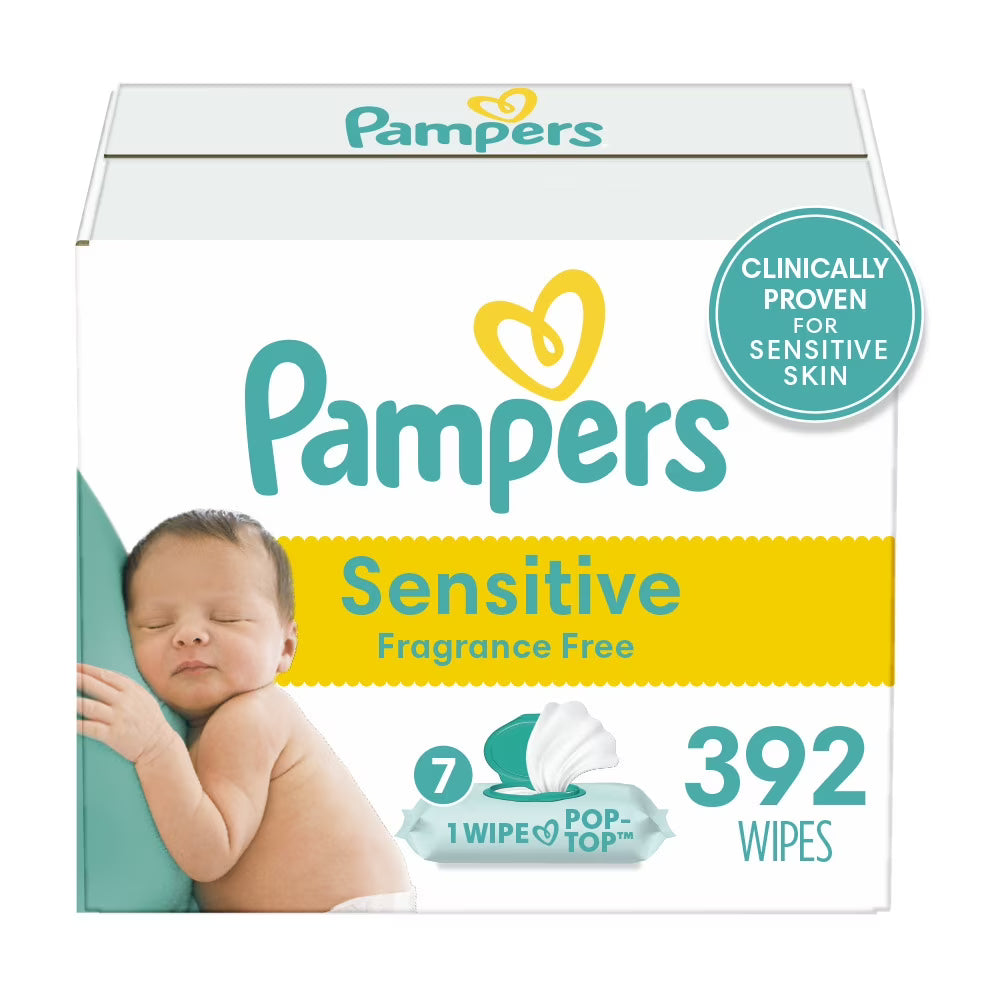 Sensitive Perfume Free Baby Wipes, 7X Pop-Top Packs, 392 Ct S874826