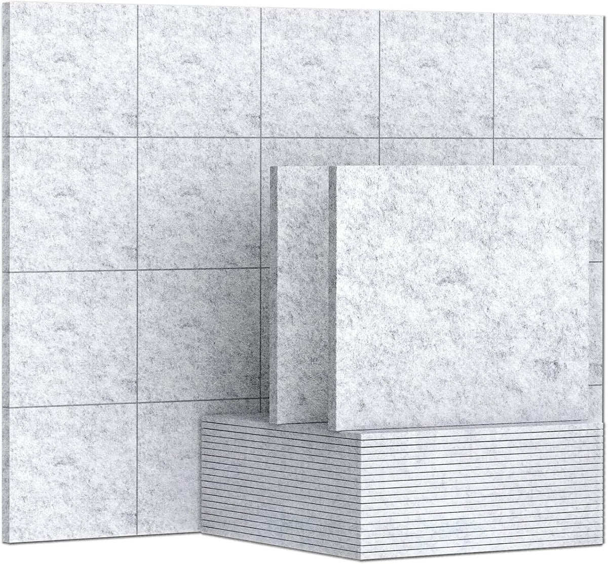 12 x 12 x 0.3 Inches Pack of 20 Sound Absorbing Panels Gray V835294