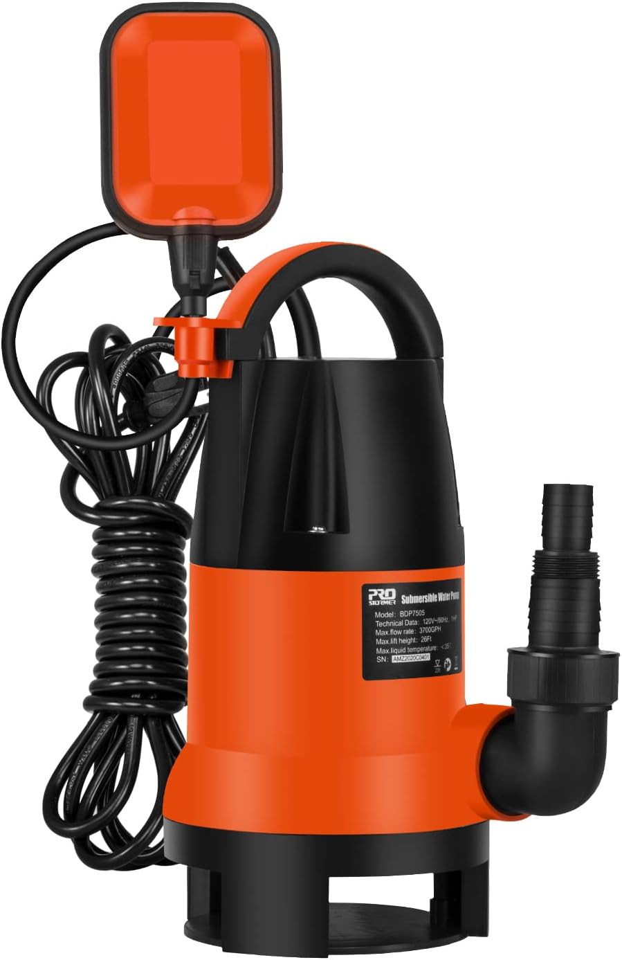 2 Pack 1HP 3700GPH Submersible Clean/Dirty Water Pump with Automatic Float Switch H75207