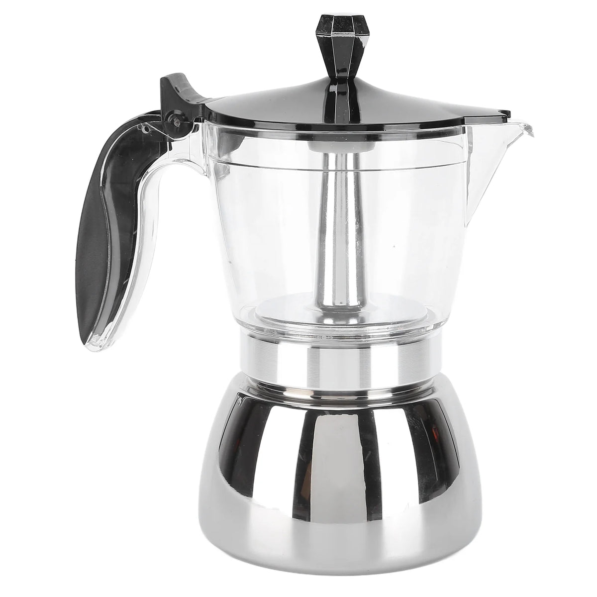 Cafetera Espresso Moka de Acero Inoxidable, 6 Tazas D526