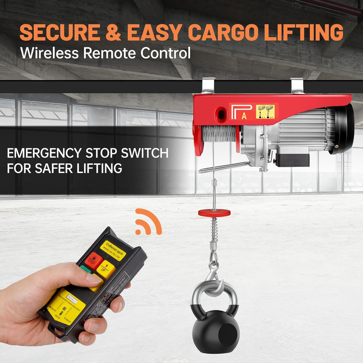 1320LBS Electric Hoist with Wireless Remote Control U231