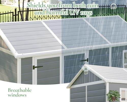 Grey Outdoor Resin Storage Shed with Floor N106
