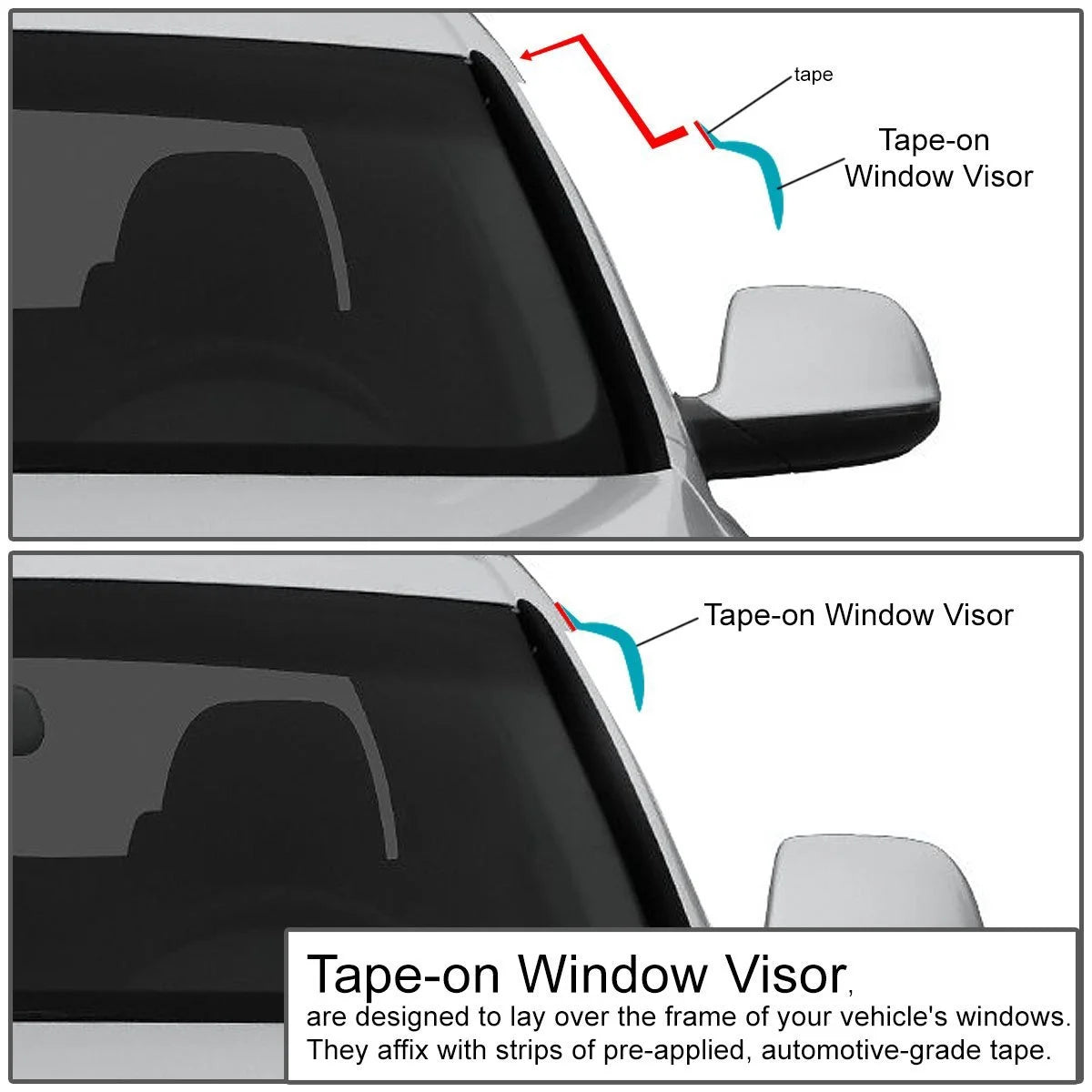 Window Vent Visor Deflector Rain Guard (Dark Smoke) C36893