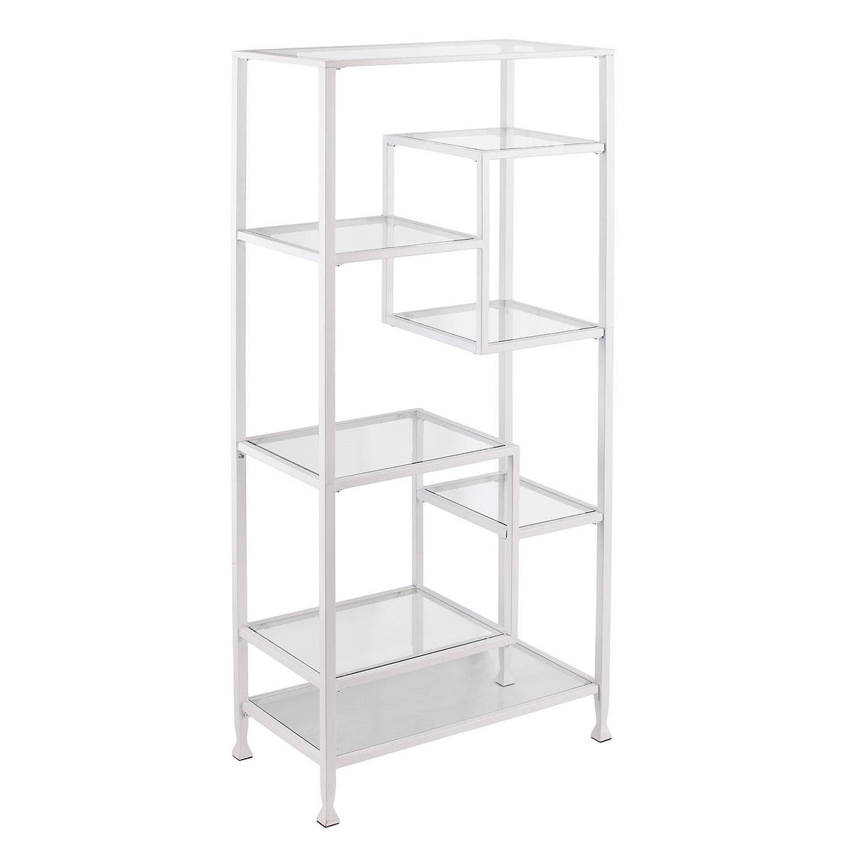 White Asymmetrical Bookcase Q6620