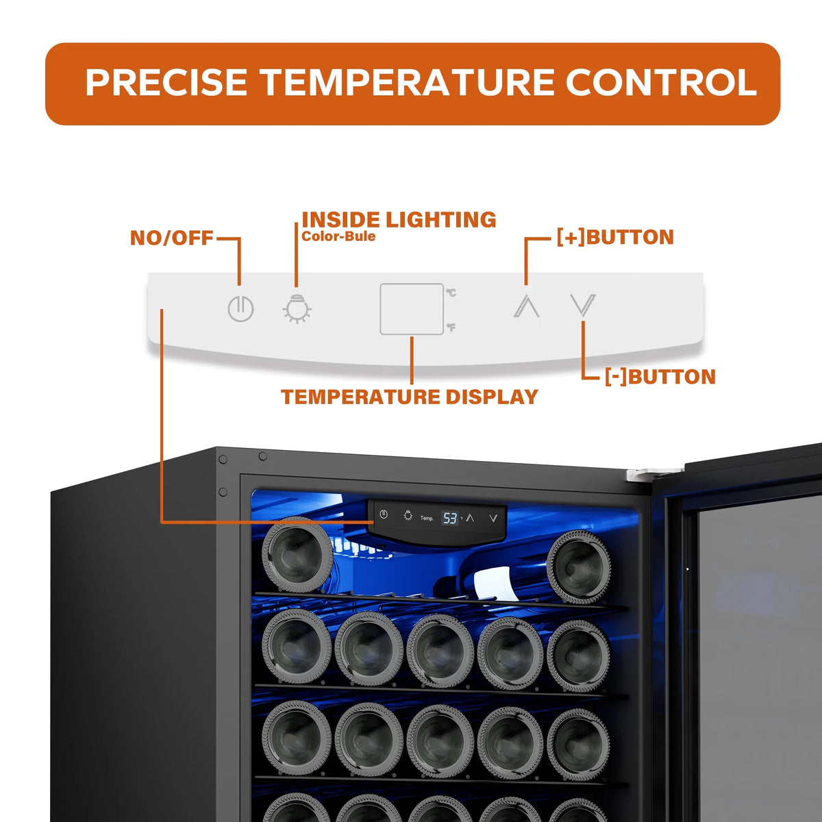 32 Bottle Mini Wine Cooler with Glass Door V356171