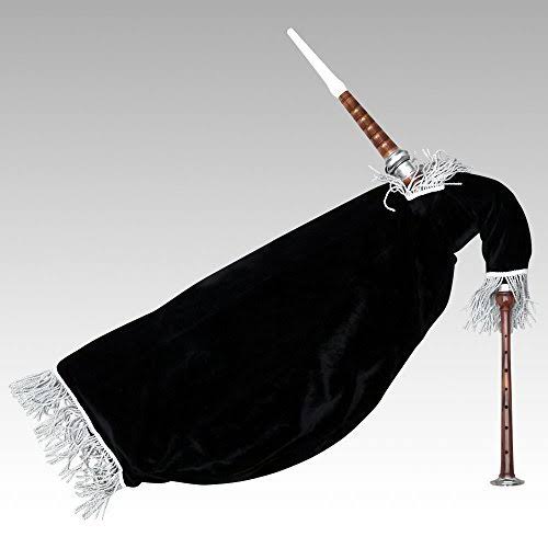 Scottish Goose Practice Bagpipe Rosewood Silver Mounts Black Velvet Bag A788494