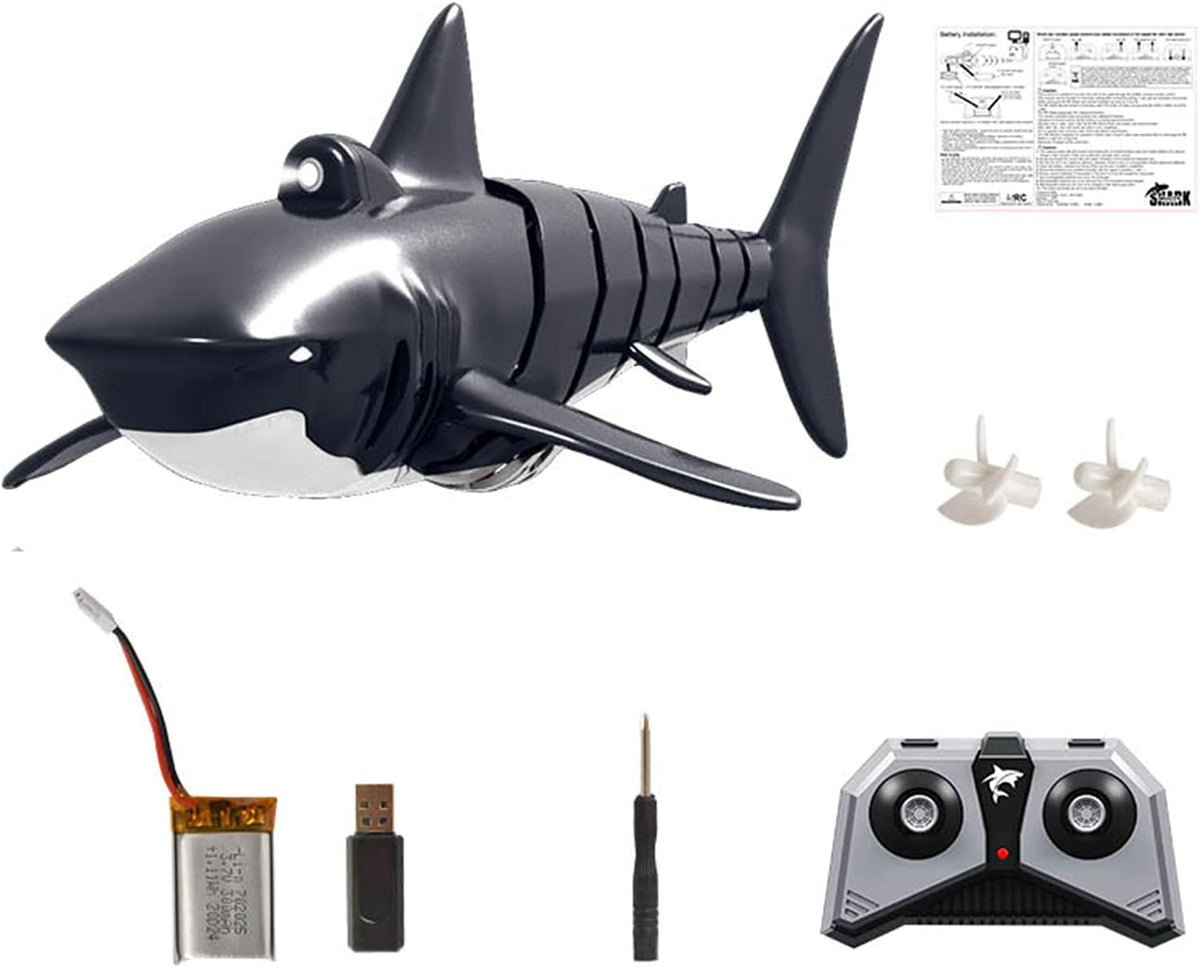 Black Shark Head Shark with LED Light Remote Control Shark Toy 1:18 Pack of 2 X281760