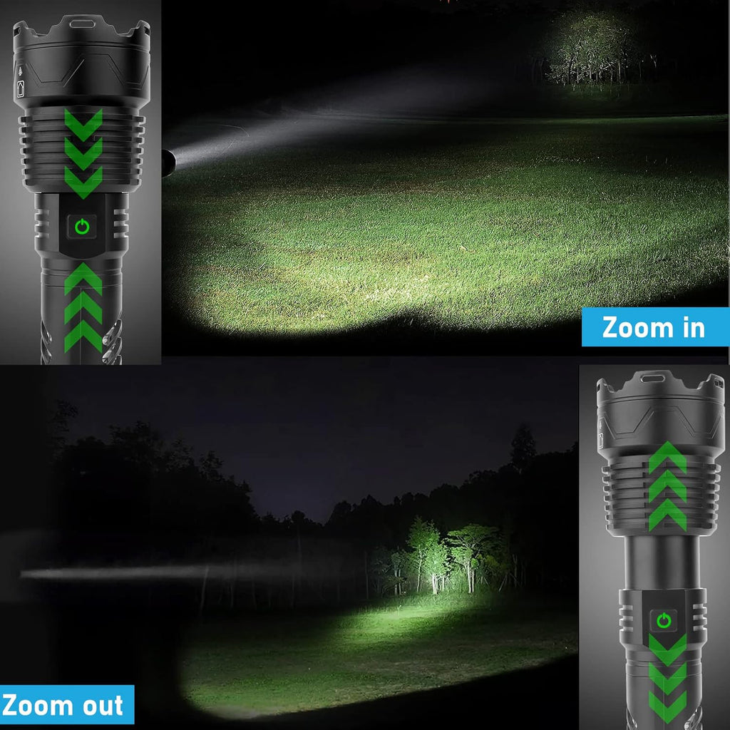 Rechargeable LED Tactical Flashlight, 120000 Lumen, USB Fast Charge, IPX6 Waterproof O715046