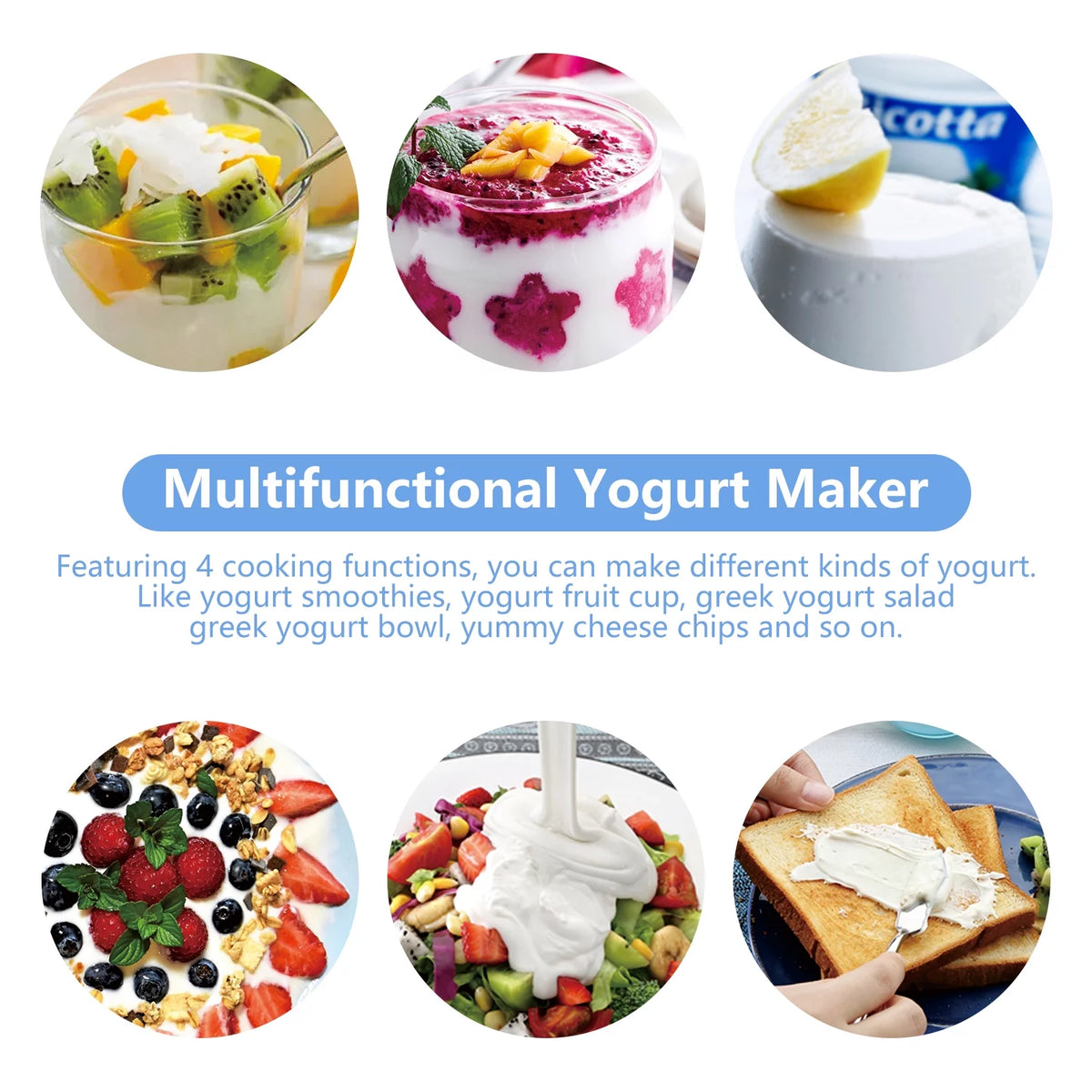 Greek Stainless Steel Yogurt Maker 2 Glass Jars D211