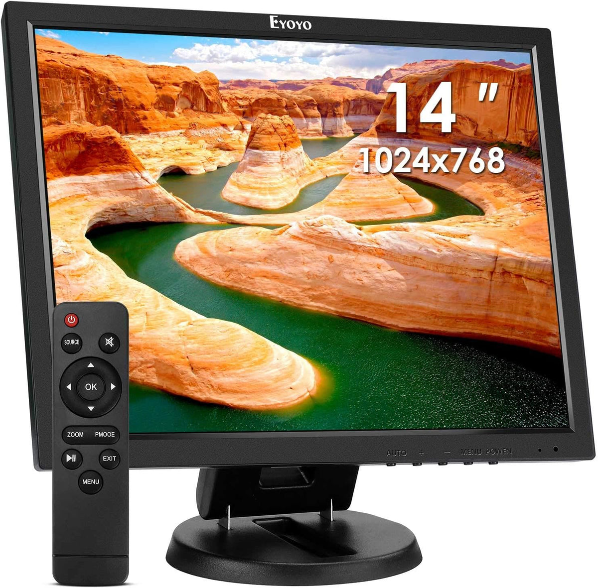 14 inch LCD Monitor 1024x768 VGA Display with Speakers C3214