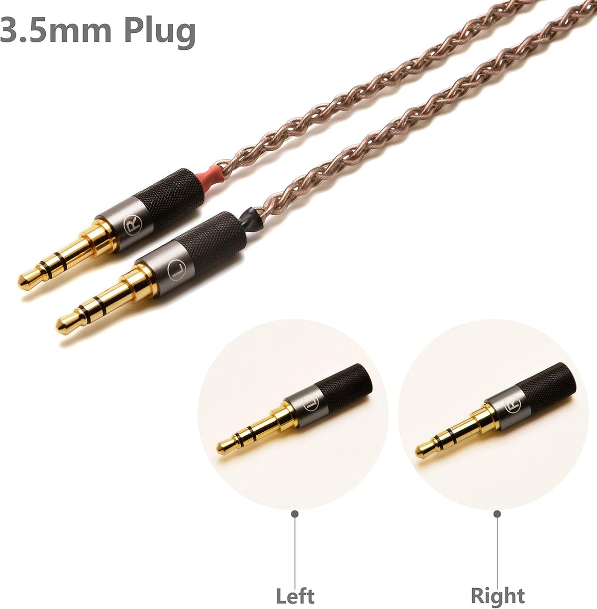 6N Single Crystal Copper Headphones Cable 4.4mm Balance S60506