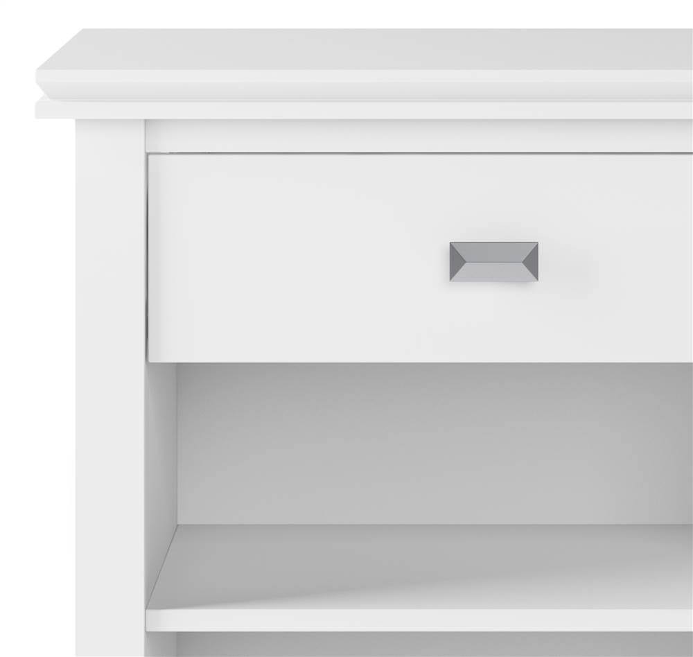 White Solid Wood Bedside Table Z6095