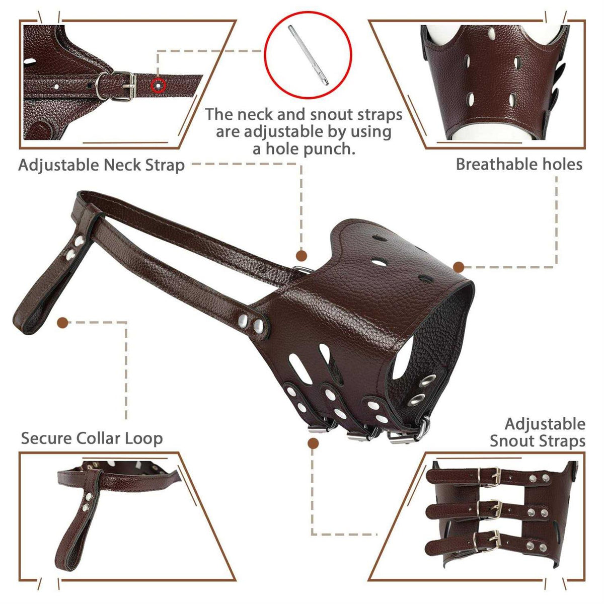 Leather Dog Muzzle J28565