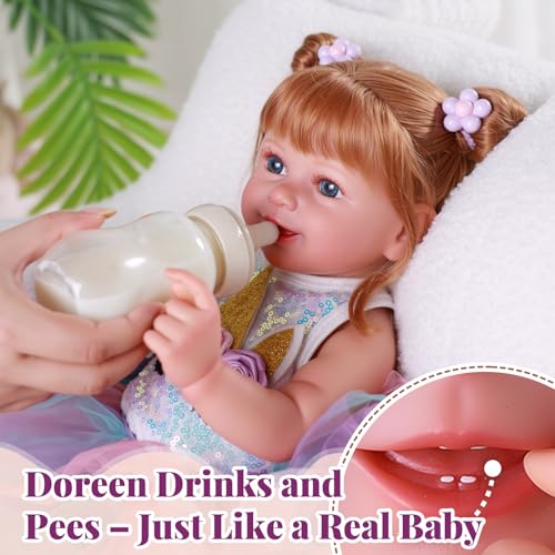 20 Inch Lifelike Reborn Baby Doll Girl with Blonde Curly Hair E968