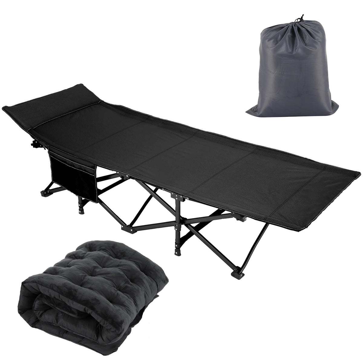 Portable Folding Bed with Removable Thick Mattress and Carry Bag T37585