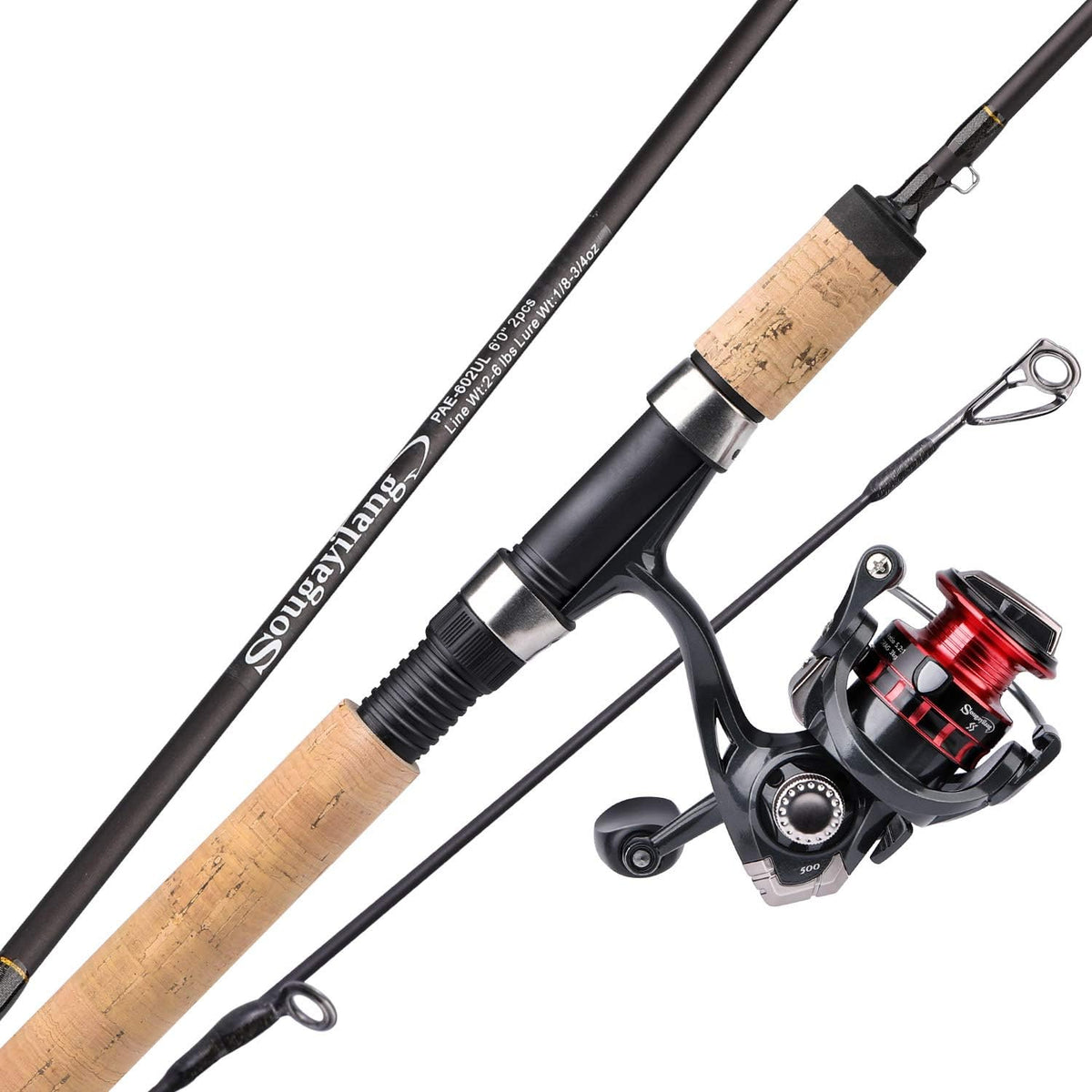 2 Piece Graphite Spinning Rod and Reel Combo, Pack of 2 N779