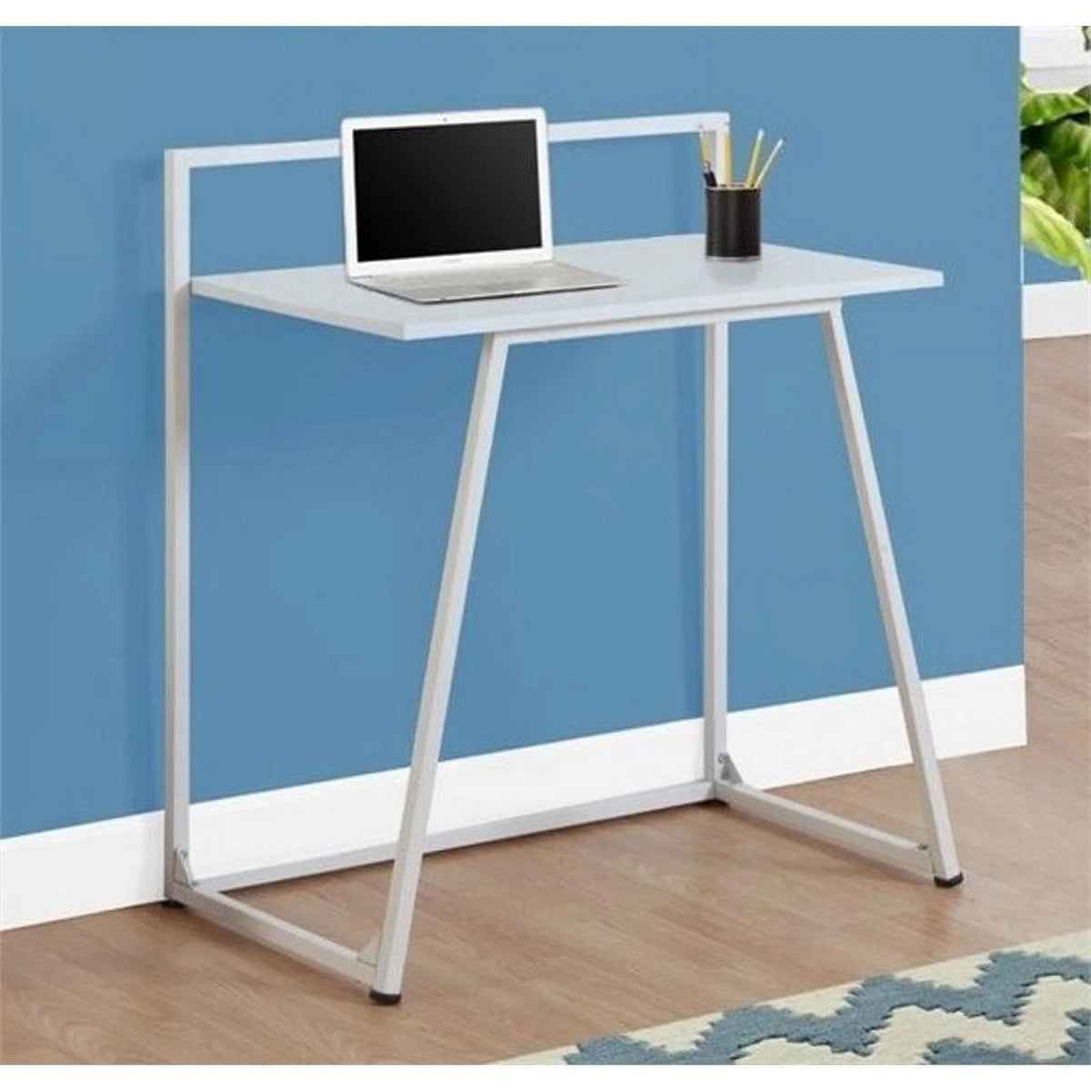 32" Mid-Century Engineered Wood Writing Desk in White E687759