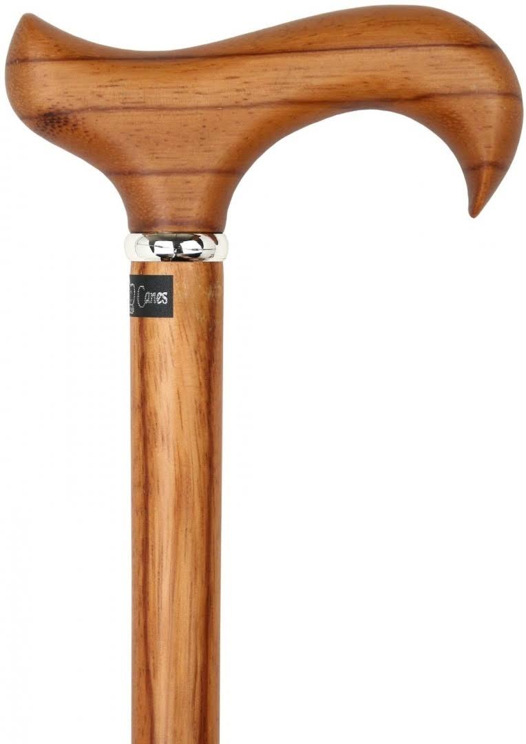 Genuine Rosewood Derby Walking Cane with Silver Collar F126950