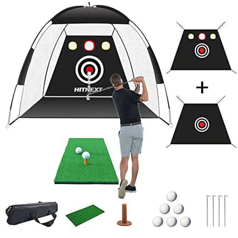 Golf Practice Net with Turf and Target Pockets S6851
