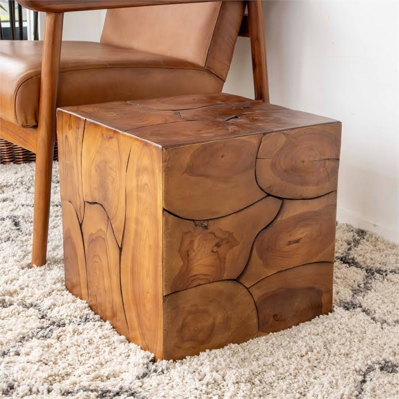 Teak Wood Stool-Ottoman O258646