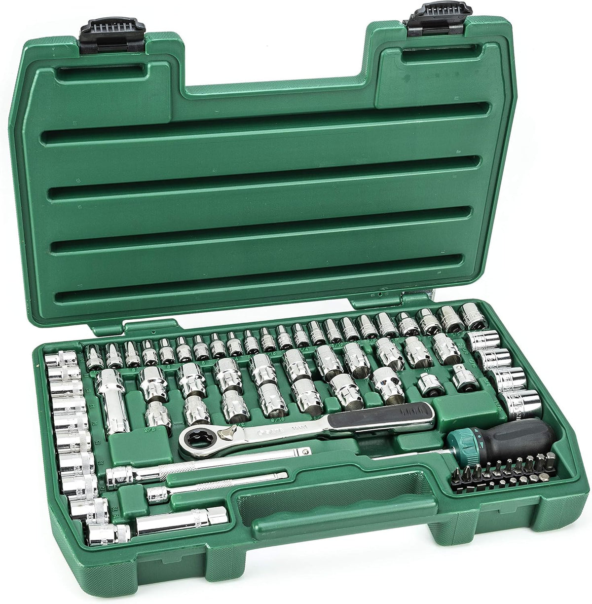 21-Piece Pass-Thru Socket Set, 3/8-Inch Drive Metric/SAE, Black Storage Case Z95626